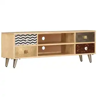 ManoMano TV-Lowboard für Wohnzimmer tv Schrank TV-Möbel TV-Ablage 120 x 30 x 40 cm Massivholz Mango DE52897 - Braun Angebot