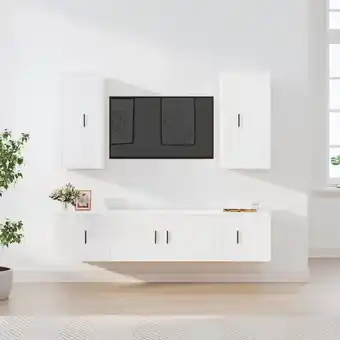 ManoMano 5-tlg. TV-Schrank-Set TV-Lowboards für Wohnzimmer TV-Möbel Hochglanz-Weiß Holzwerkstoff FRJR987268 Maisonchic Angebot