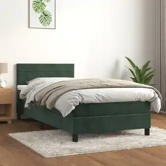 ManoMano Boxspringbett mit Matratze,Schlafzimmerbett,Polsterbett,Hotellbett Dunkelgrün 90x200 cm Samt DXJT107600 Maisonchic Angebot