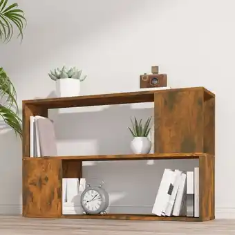 ManoMano Bonnevie - Bücherregal Standregal - Raumteiler Räuchereiche 100x24x63 cm Holzwerkstoff BV265312 Braun Angebot