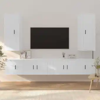 ManoMano 6-tlg. TV-Möbel TV-Lowboard,TV-Schrank-Set für Wohnzimmer TV-Wandschränke Weiß Holzwerkstoff Maisonchic 64375 - Weiß Angebot