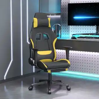 ManoMano Bonnevie - Gaming-Stuhl,Bürostuhl Computerstuhl Ergonomisch,Gaming Chair mit Massage & Fußstütze Schwarz und Gelb Stoff -DE15 Angebot