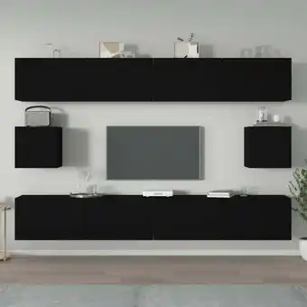 ManoMano 6-tlg. TV-Schrank-Set TV-Lowboards für Wohnzimmer TV-Möbel Schwarz Holzwerkstoff FRJR686464 Maisonchic Angebot