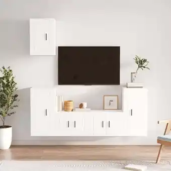 ManoMano 5-tlg. TV-Schrank-Set, TV-Lowboard, TV Möbel, Fernsehschrank Moderner Stil Weiß Holzwerkstoff NMKS44945 MaisonChic Angebot