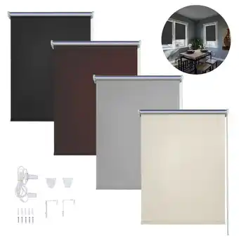 ManoMano Randaco - Verdunkelungsrollo Klemmfix ohne Bohren 100% Polyester 100cm x 160cm Schwarz Verdunklungsrollo Fensterrollo Rollo S Angebot