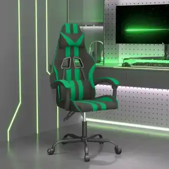 ManoMano Gaming-Stuhl Bürodrehstuhl - Schreibtischstuhl ergonomischer Schwarz und Grün Kunstleder BV603242 Bonnevie Angebot