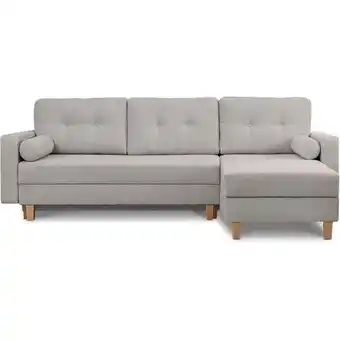 ManoMano Eriso Bequemes Ecksofa, 3/4 Sitzer, Schlaffunktion, grau - Konsimo Angebot