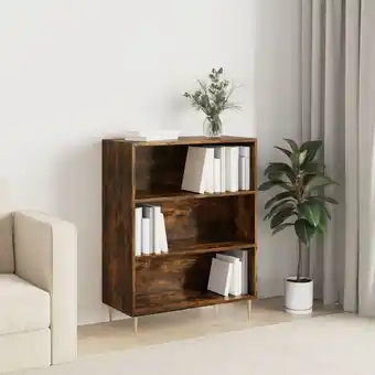 ManoMano Bonnevie - Bücherregal,Stahlgestell Bücherschrank für Wohnzimmer, Büro Räuchereiche 69,5x32,5x90 cm Holzwerkstoff -BNC77845 - Angebot