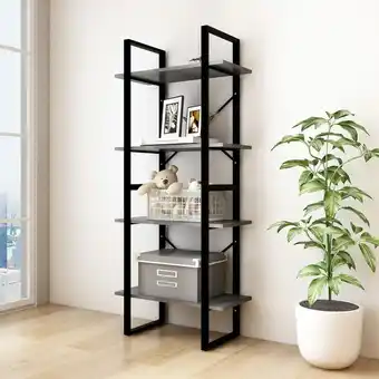 ManoMano Maisonchic - Bücherregal 4 Fächer Küchenregal Regal für Wohnzimmer Büro und Flur Grau 60x30x140 cm Kiefer Massivholz DE91391  Angebot