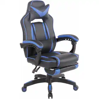 ManoMano CLP - Gaming Bürostuhl Heat mit Fußablage schwarz/blau Angebot