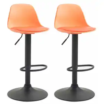 ManoMano 2er Set Barhocker Kiel Kunststoff schwarz orange Angebot