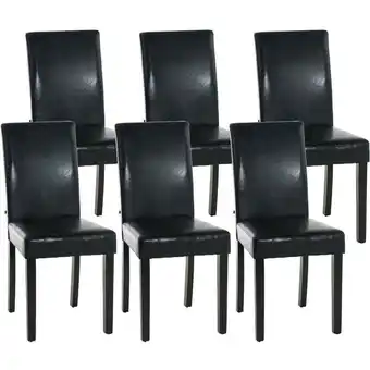 ManoMano CLP - 6er Set Esszimmerstuhl Ina Kunstleder schwarz schwarz Angebot