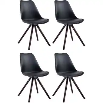 ManoMano CLP - 4er Set Stühle Toulouse Kunstleder Rund schwarz cappuccino Angebot