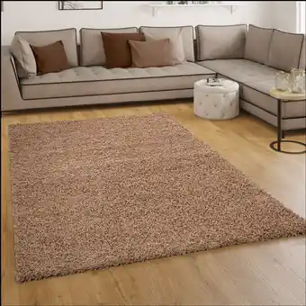 ManoMano Shaggy Hochflor Langflor Teppich Sky Einfarbig in Beige 300x400 cm - Paco Home Angebot