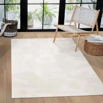 ManoMano Teppich Wohnzimmer Schlafzimmer Kurzflor Skandi Muster Arche Bogen Einfarbig 3D 160x220 cm, Creme 3 - Paco Home Angebot