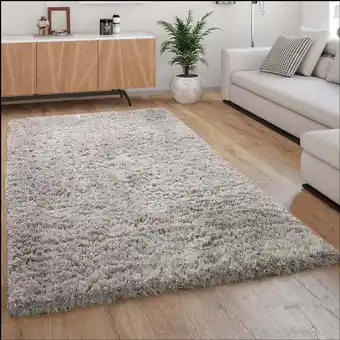 ManoMano Hochflor Teppich Kuschelig Modern Shaggy Flokati Stil Gemütlich Uni Grau 60x90 cm - Paco Home Angebot