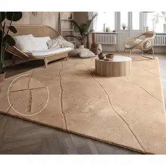 ManoMano Teppich Wohnzimmer Schlafzimmer Kurzflor Boho Skandi Raute 3D Grau Anthrazit 80x150 cm, Beige 2 - Paco Home Angebot