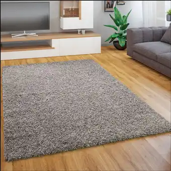 ManoMano Hochflor Teppich Wohnzimmer Schlafzimmer Shaggy Langflor Modern Einfarbig 80x150 cm, Grau - Paco Home Angebot