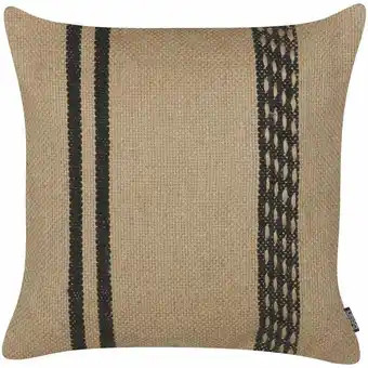 ManoMano Beliani - Dekokissen Jute beige / schwarz 45 x 45 cm quadratisch mit Muster Desalix - Beige Angebot