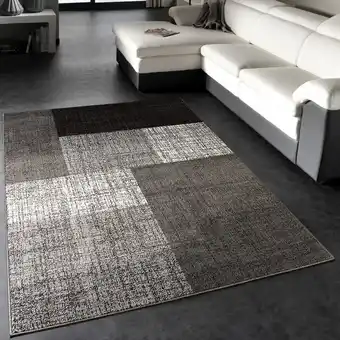 ManoMano Designer Teppich Modern Kariert Kurzflor Design Meliert In Grau Creme Braun 120x170 cm - Paco Home Angebot