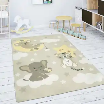 ManoMano Paco Home - Kinderteppich Teppich Kinderzimmer Spielmatte Stern Wolke Mond Beige Weiß 155x230 cm Angebot