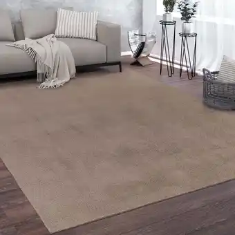 ManoMano Waschbarer Teppich Wohnzimmer Kurzflor Einfarbiger Moderner Stil Weich Taupe 120 cm Rund - Paco Home Angebot