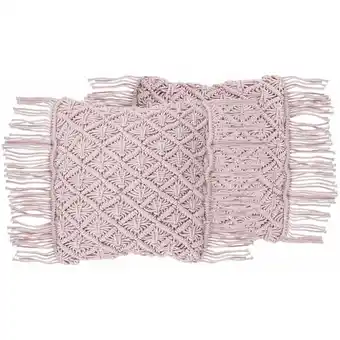 ManoMano Dekokissen 2er Set Strickmuster rosa 40 x 40 cm Baumwolle Polyester Yaniklar - Rosa Angebot