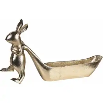 ManoMano Beliani - Dekoschale Aluminium Osterhase gold 39 cm Tischdekoration Progo - Gold Angebot