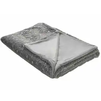 ManoMano Bett Deko Decke Motiv Kuscheldecke grau mit Sternen gold 130x180 cm Alazeya - Grau Angebot