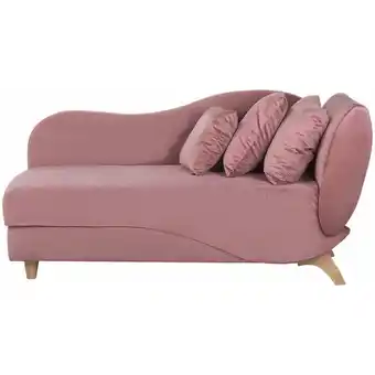 ManoMano Chaiselongue Samt rosa rechtsseitig mit Stauraum Kissen modern Meri - Rosa Angebot