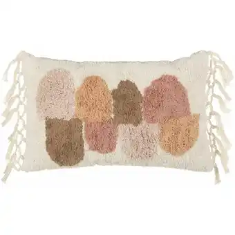 ManoMano Beliani - Baumwollkissen mit Tufting und Quasten im Boho-Stil 30 x 50 cm mehrfarbig Caltha - Weiß Angebot