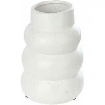 ManoMano Beliani - Vase Steinzeug 22 cm weiß minimalistisches dekoratives Wohnaccessoire Pireas - Weiß Angebot