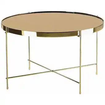 ManoMano Kaffeetisch für das Wohnzimmer im Glamour Stil gold/goldbraun rund ⌀ 63 cm - Gold Angebot