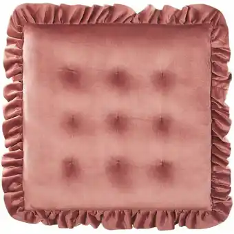 ManoMano Stuhlkissen Samtstoff Rosa mit Rüschen quadratisch 40 x 40 cm Glamour Kalanchoe - Rosa Angebot