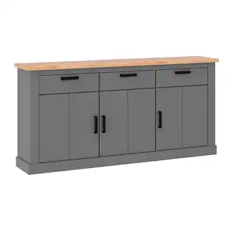 ManoMano Sideboard 170cm, anthrazit mit Eiche, PADBORG-129 - grau Angebot