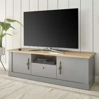 ManoMano Wohnzimmer Landhaus tv Lowboard in grau mit Artisan Eiche Nb. CHATHAM-61, b/h/t ca. 155/48/44 cm - grau Angebot