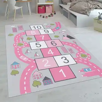 ManoMano Kinder-Teppiche, Kurzflor-Teppiche für Kinderzimmer mit vers. Designs Spielteppiche Bunt 100x200 cm, Pink 2 - Paco Home Angebot