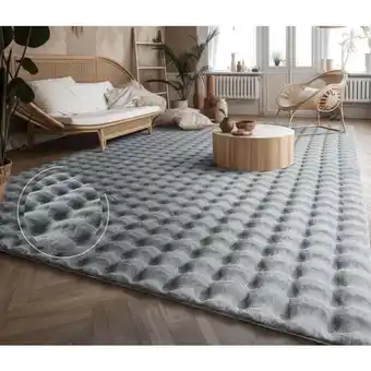 ManoMano Teppich Wohnzimmer Schlafzimmer Hochflor Skandinavisches Geometrisches Design 3D 120x160 cm, Grau 3 - Paco Home Angebot