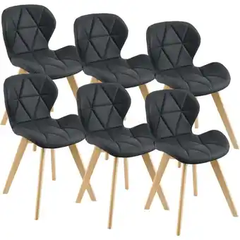 ManoMano Esszimmerstuhl Älmhult 6-er Set 81x57 cm Kunstleder Schwarz en.casa - Schwarz Angebot