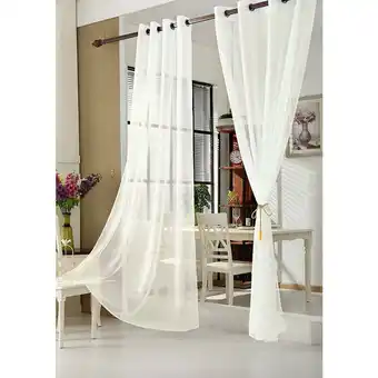 ManoMano Woltu - 2 Stücke Vorhänge & Gardine transparent mit Ösen creme 140x225 cm - creme Angebot