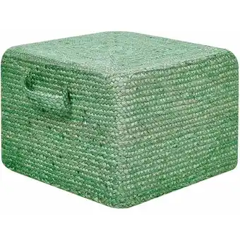 ManoMano Pouf aus Jute grün 45x45x30 cm Sitzhocker im Boho Stil Dhadar - Grün Angebot