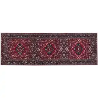 ManoMano Beliani - Teppich Läufer rot orientalisches Muster rutschfest 80 x 240 cm Vintage Vadkadam - Rot Angebot