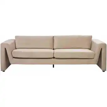 ManoMano 3-Sitzer Sofa Samt beige dicke Sitzkissen breite Armlehnen modernes Design Maunu - Beige Angebot