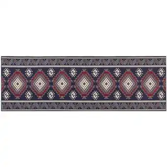 ManoMano Beliani - Teppich Läufer blau / rot rutschfest 80 x 240 cm orientalisches Muster Kangal - Blau Angebot