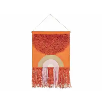 ManoMano Beliani - Wanddekoration Baumwolle orange handgemacht Boho Wandbehang mit Fransen Kamalia - Orange Angebot