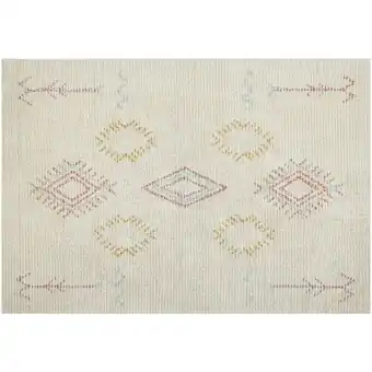 ManoMano Beliani - Teppich Baumwolle beige mit geometrischem Muster rechteckig 140 x 200 cm Bettiah - Beige Angebot