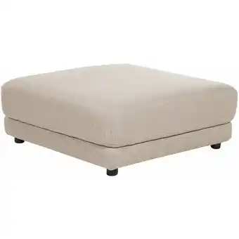 ManoMano Ottomane Stoffbezug beige quadratisch modern Fußhocker schwarze Beine Sigtuna - Beige Angebot