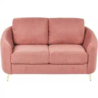 ManoMano 2-Sitzer Sofa rosa mit Armlehnen goldenen Füßen Glamourös Modern Trosa - Rosa Angebot