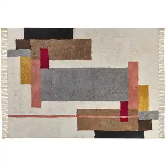 ManoMano Beliani - Teppich Baumwolle bunt geometrisches Muster mit Fransen 140 x 200 cm Boho Niksar - Bunt Angebot