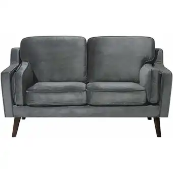 ManoMano Modernes Sofa aus Samtstoff in Dunkelgrau Couch 2-Sitzer Lokka - Grau Angebot